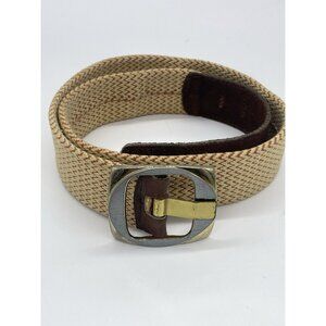 Belt Bohemian Hippie Runway Vintage Macrame Woven 70s 80s  Leather Sz L 35”